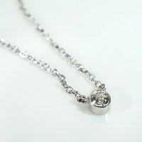 Old Mine Diamond Solitaire in White Gold Bezel Pendant by 720