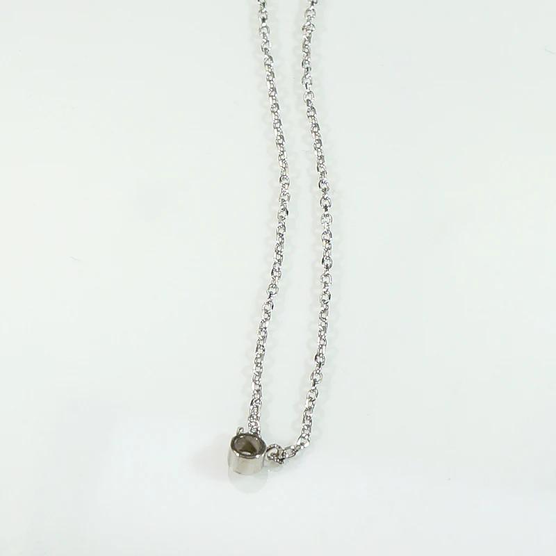 Old Mine Diamond Solitaire in White Gold Bezel Pendant by 720