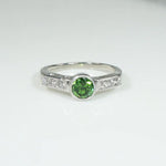 Glorious Green Tsavorite Garnet & Platinum Ring