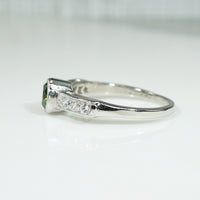 Glorious Green Tsavorite Garnet & Platinum Ring
