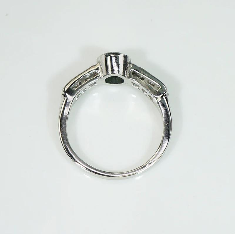 Glorious Green Tsavorite Garnet & Platinum Ring