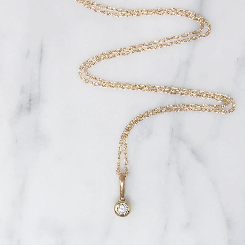 Old Mine Diamond in Chubby Gold Pendant by 720