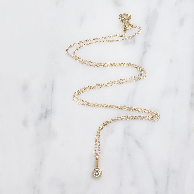 Old Mine Diamond in Chubby Gold Pendant by 720