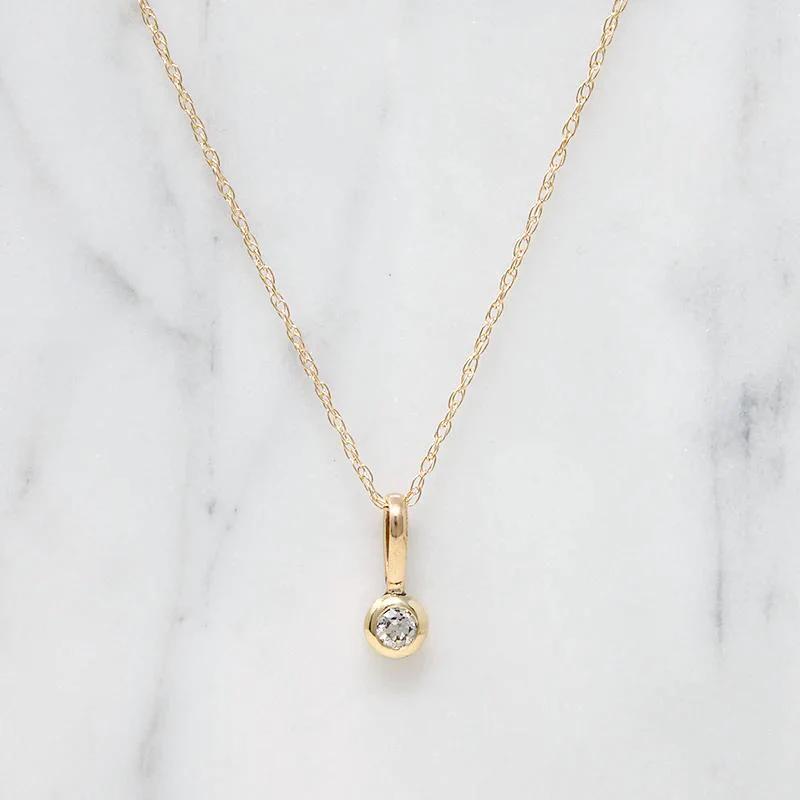 Old Mine Diamond in Chubby Gold Pendant by 720