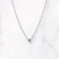 Petite Old Euro Diamond in White Gold Bezel Pendant by 720