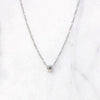 Petite Old Euro Diamond in White Gold Bezel Pendant by 720