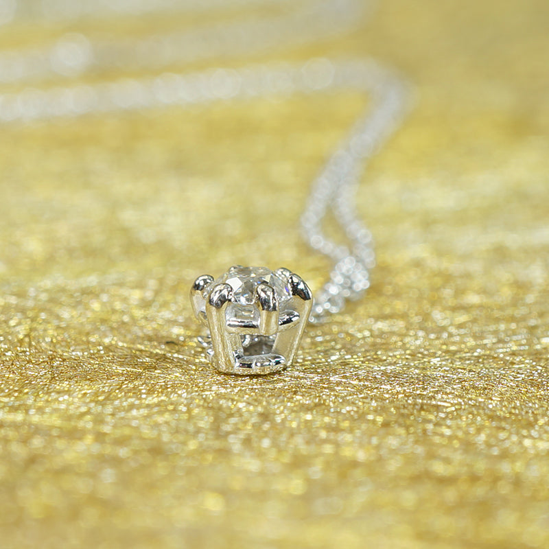 Recycled White Gold OEC Diamond Pendant