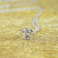 Recycled White Gold OEC Diamond Pendant