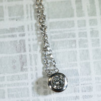 Sliding Solitaire Diamond Pendant in White Gold
