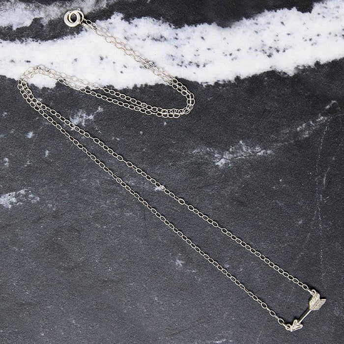 Tiny Arrow Necklace in Recycled Silver by 720
