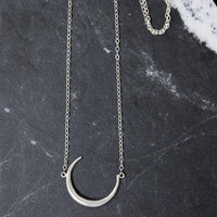 Sterling Silver Victorian Crescent  Moon Necklace by 720