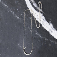 Sterling Silver Victorian Crescent  Moon Necklace by 720