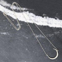 Sterling Silver Victorian Crescent  Moon Necklace by 720