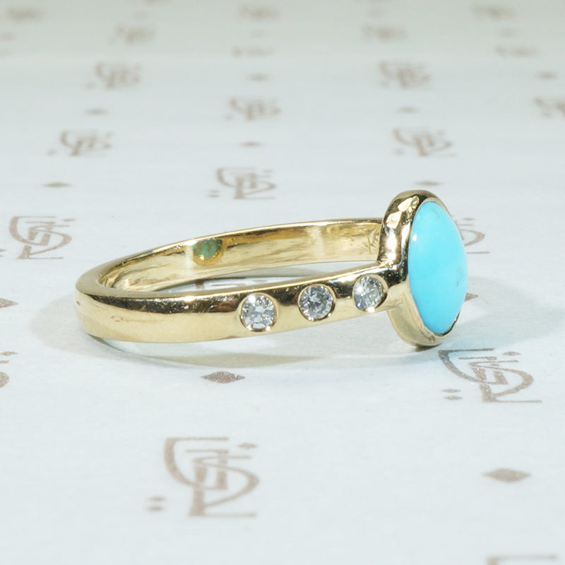 Sleeping Sky A Specimen Turquoise Ring in 14k Gold