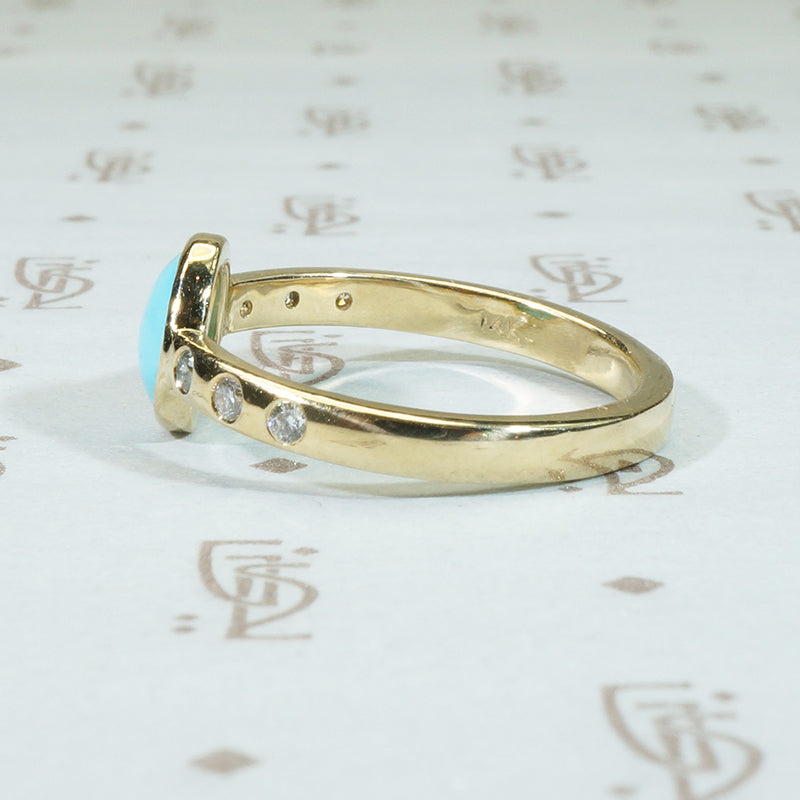 Sleeping Sky A Specimen Turquoise Ring in 14k Gold