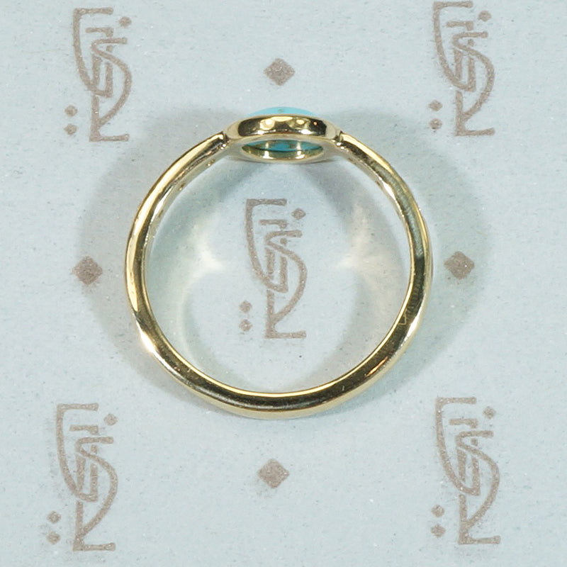 Sleeping Sky A Specimen Turquoise Ring in 14k Gold