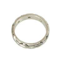 Sculpted Vintage Platinum and Diamond Band