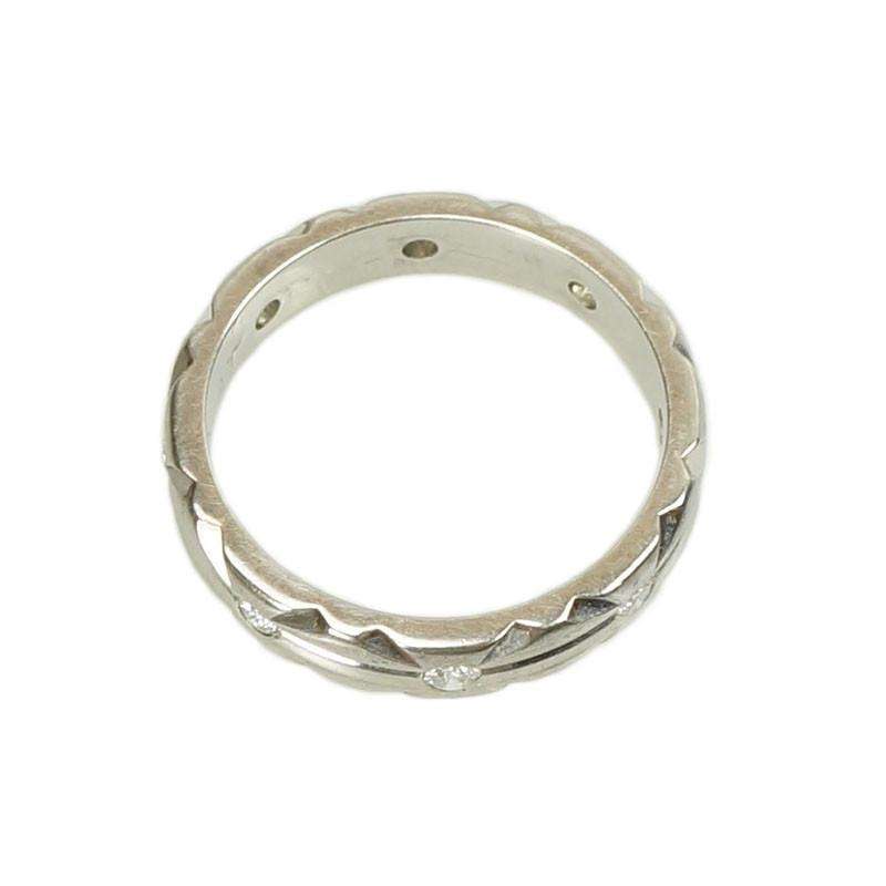 Sculpted Vintage Platinum and Diamond Band