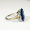Gorgeous Sapphire Triplet in Engraved Two Tone RingGorgeous Sapphire Triplet in Engraved Two Tone Ring