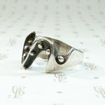 Modernist Sterling Band with Organic Texture