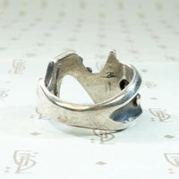 Modernist Sterling Band with Organic Texture