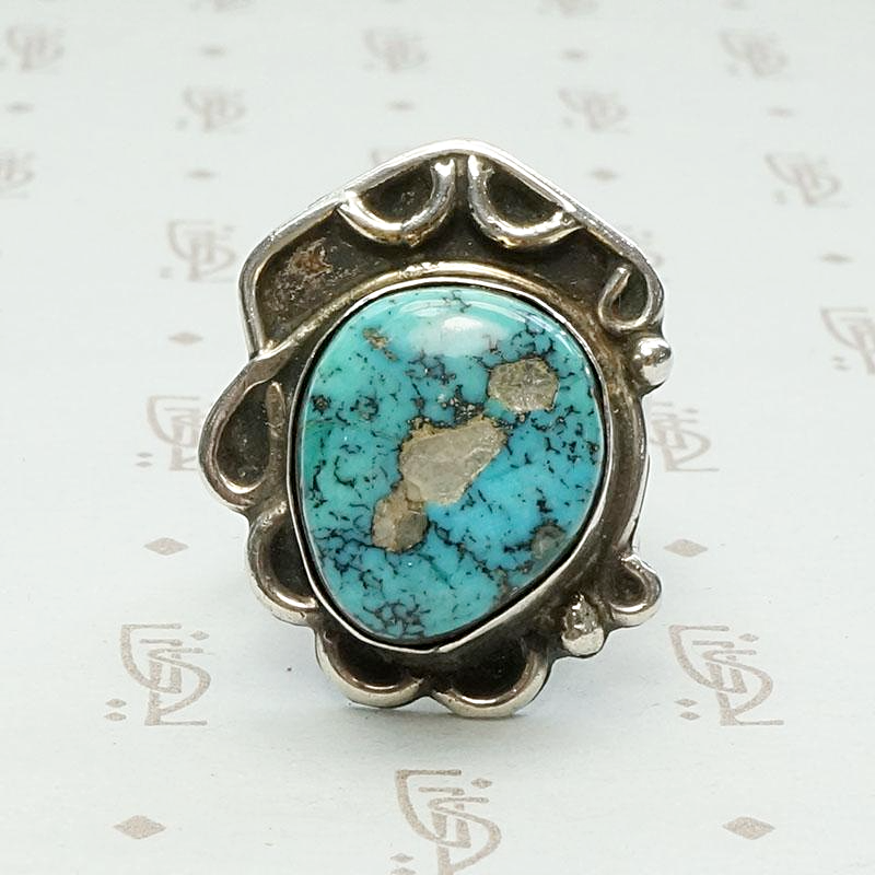 Asymmetric Turquoise Ring in Sterling Silver