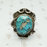 Asymmetric Turquoise Ring in Sterling Silver