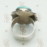 Asymmetric Turquoise Ring in Sterling Silver