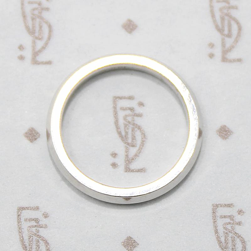 Knife Edge Wedding Band in Recycled White Gold