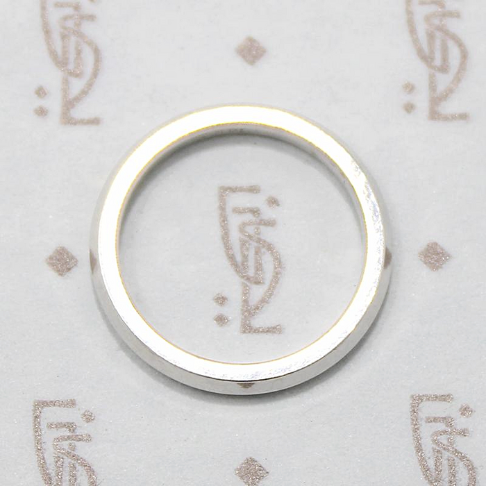 Knife Edge Wedding Band in Recycled White Gold