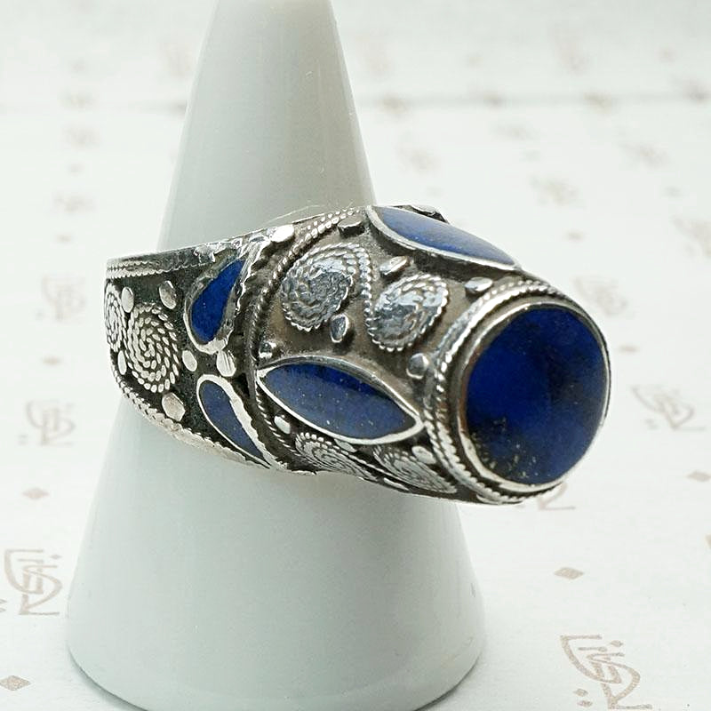 Incredible Afghani Lapis and Silver Ring