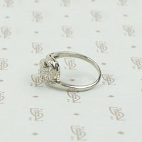 Diamond Swirl Cocktail Ring in White Gold