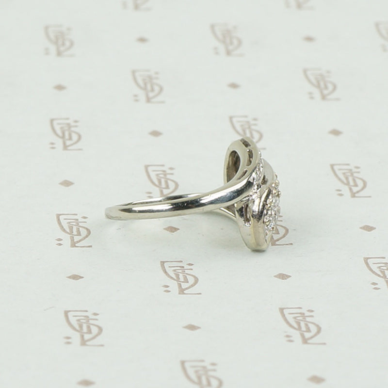 Diamond Swirl Cocktail Ring in White Gold