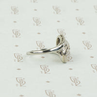 Diamond Swirl Cocktail Ring in White Gold
