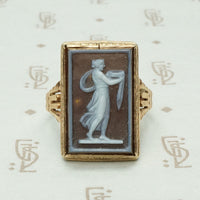 Victorian Hard Stone Grecian Goddess Cameo Ring