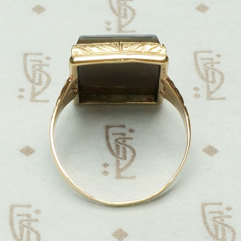 Victorian Hard Stone Grecian Goddess Cameo Ring