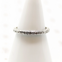 Crisp Deco Detailed Silver Band by 720