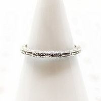 Crisp Deco Detailed Silver Band by 720