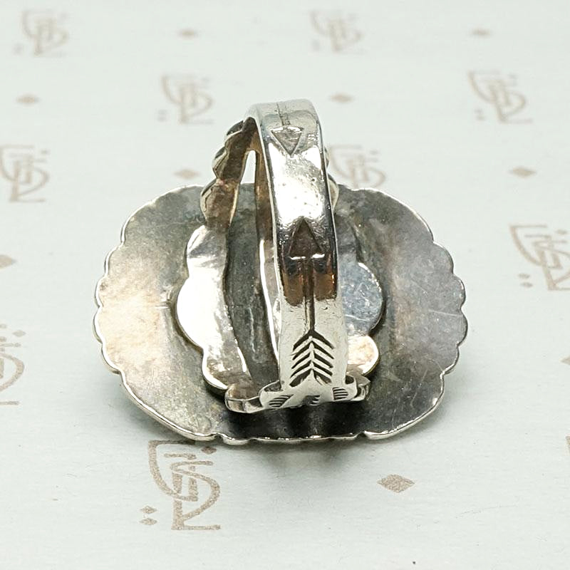 Beautiful Green Turquoise Ring with Rocker Designs