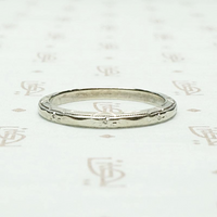 Forget Me Not Deco Band with "V" Engraving