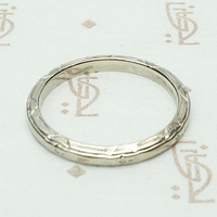 Forget Me Not Deco Band with "V" Engraving
