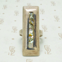 Mexican Silver Abalone Panel Ring