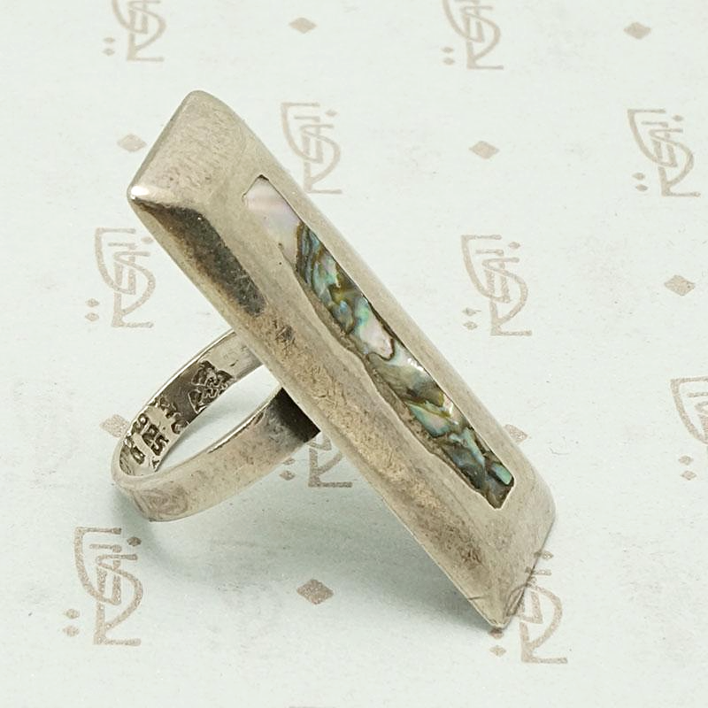 Mexican Silver Abalone Panel Ring