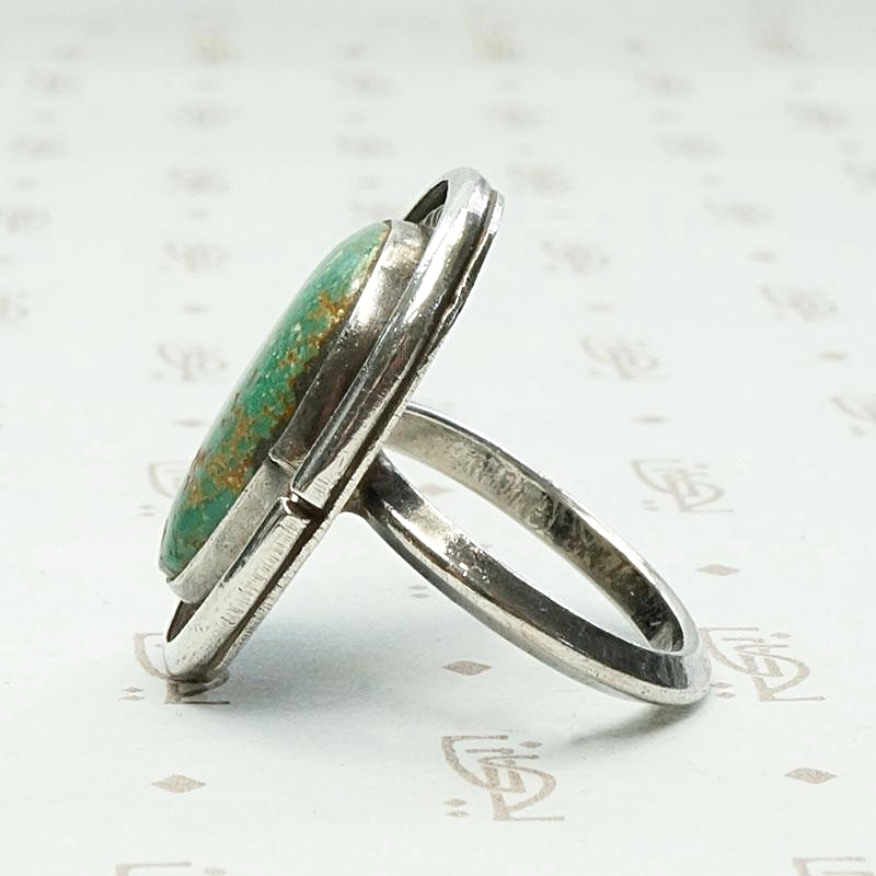 Gorgeous Green Hand Made Silver Ring