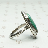 Gorgeous Green Hand Made Silver Ring