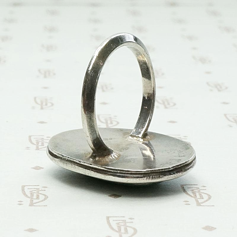 Gorgeous Green Hand Made Silver Ring