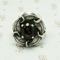 Silver Wreathed Smokey Quartz Ring