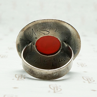 Roman Soldier Carnelian Intaglio Ring with Meander