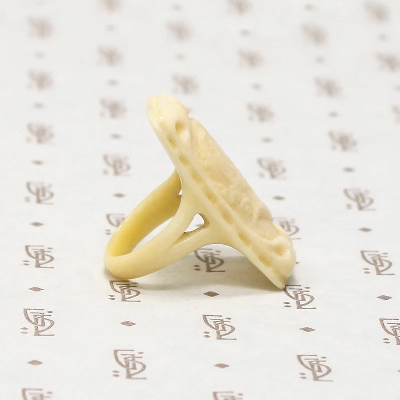Edwardian Carved Tusk Cameo Ring