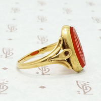 Antique Hunting Dog Intaglio 18k Gold Ring